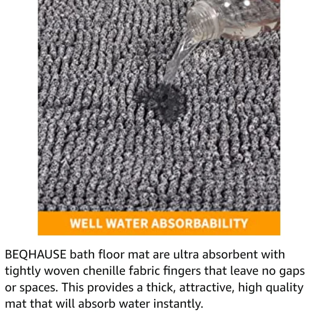 Beqhause Chenille Bath Rug - 17